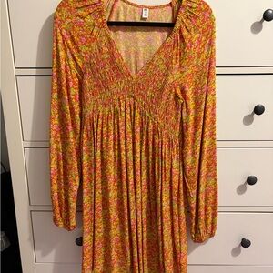 BP Floral Patterned Long Sleeve Dress